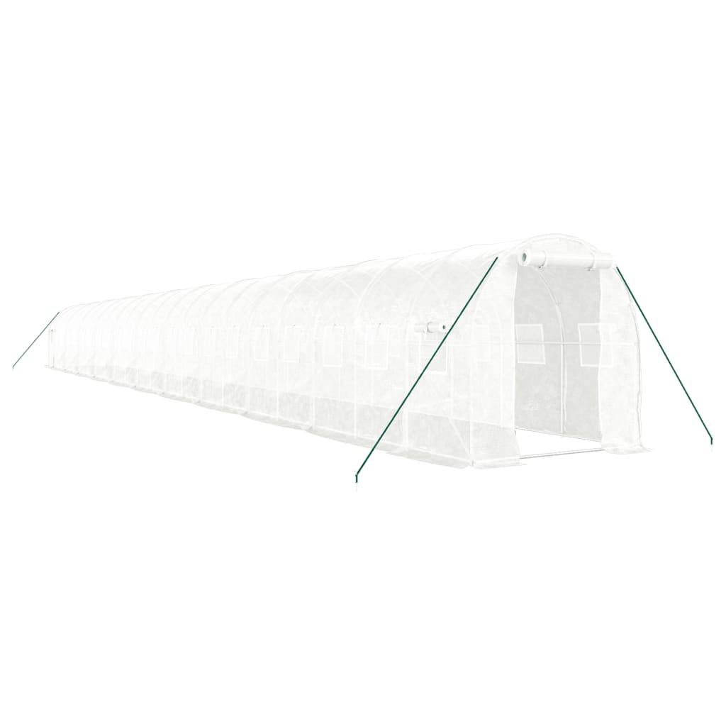 VidaXL Serre de jardin avec structure en acier 44 m² 22x2x2 m blanc