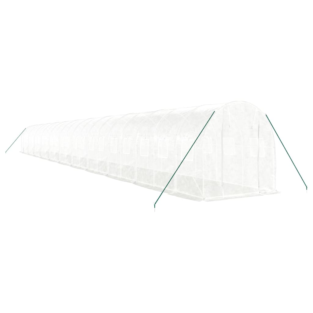 VidaXL Serre de jardin avec structure en acier 44 m² 22x2x2 m blanc