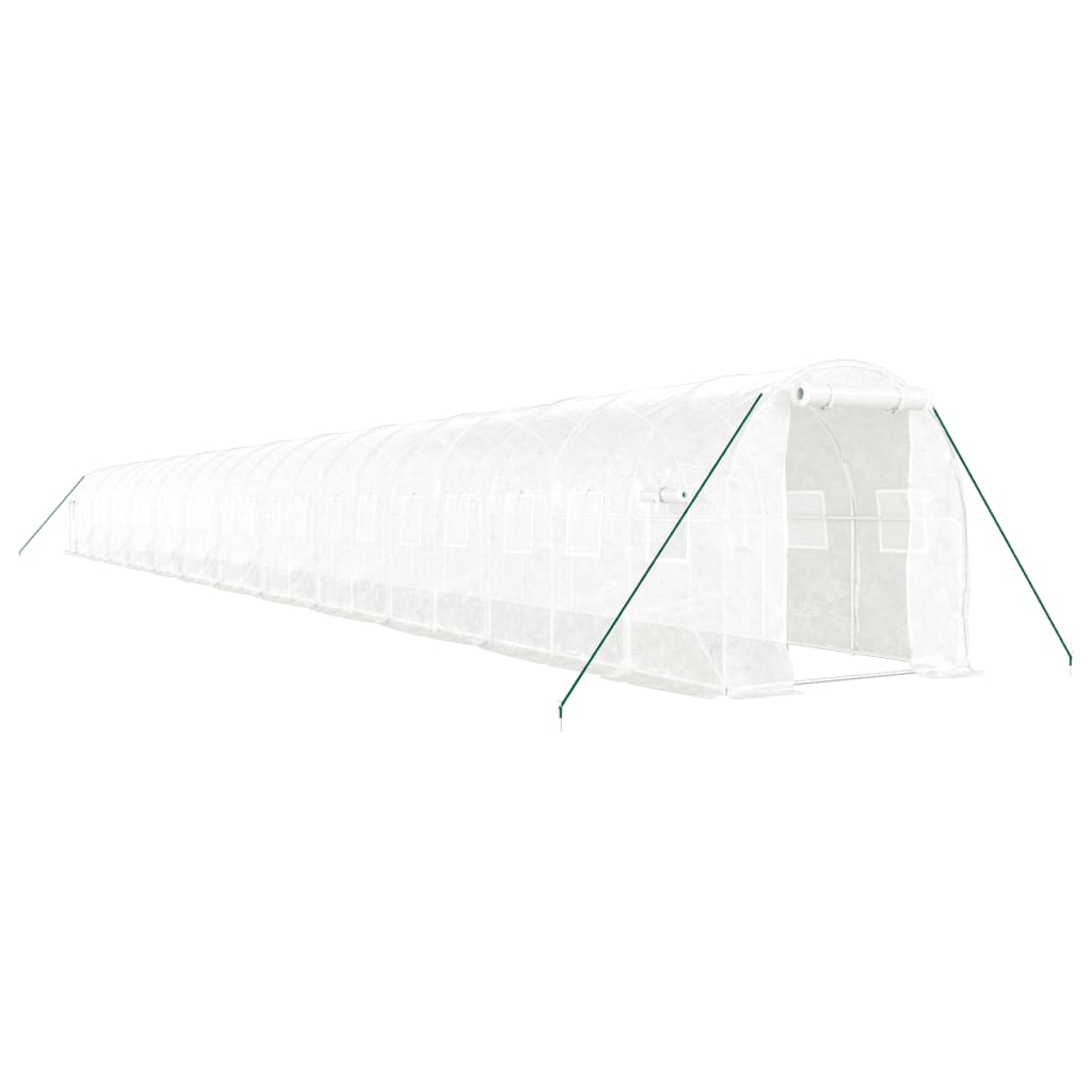 VidaXL Serre de jardin avec structure en acier 48 m² 24x2x2 m blanc