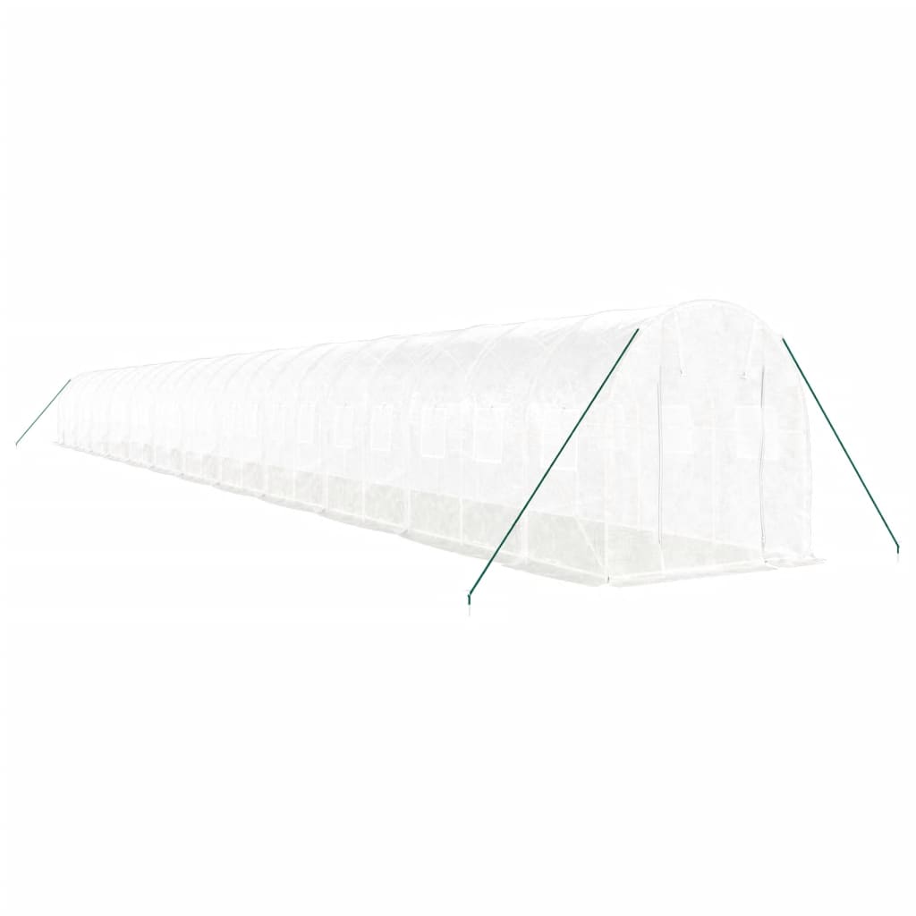 VidaXL Serre de jardin avec structure en acier 48 m² 24x2x2 m blanc