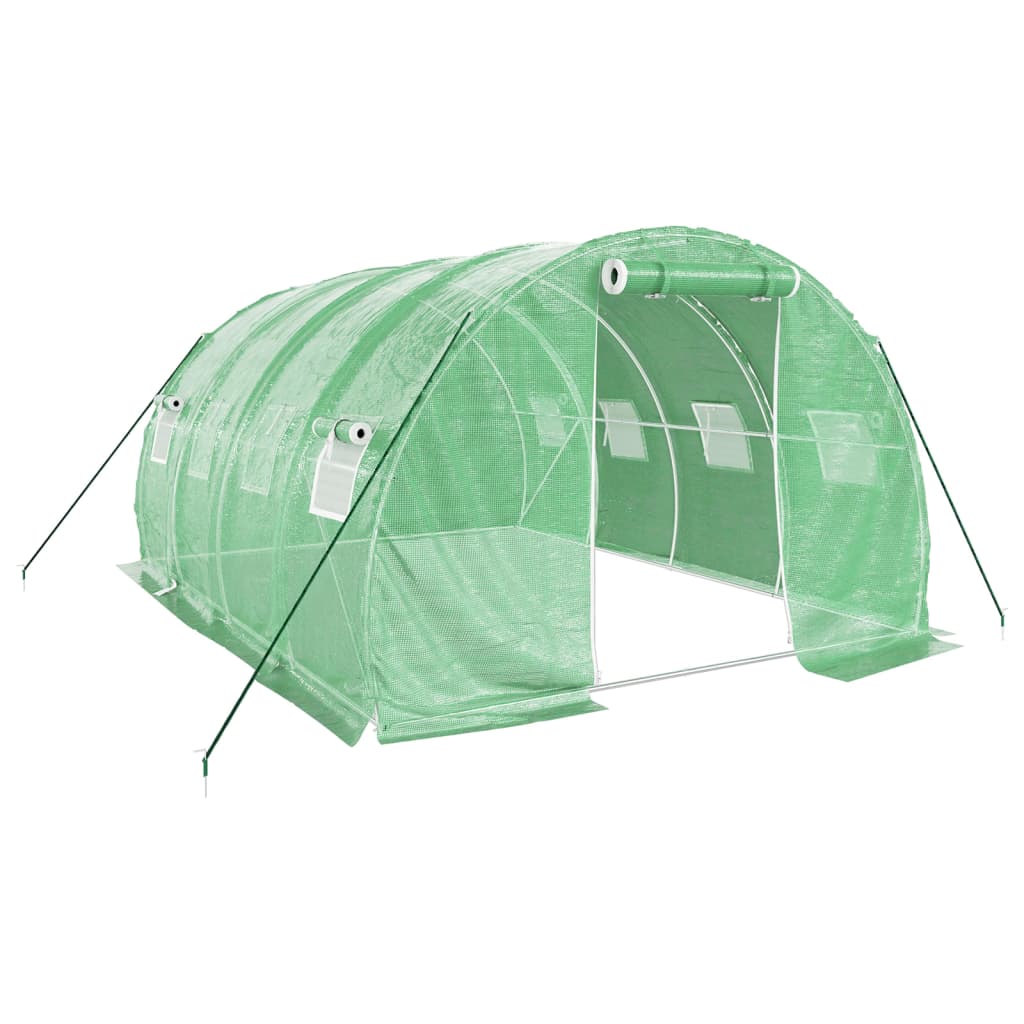 VidaXL Serre de jardin avec structure en acier 12 m² 4x3x2 m vert