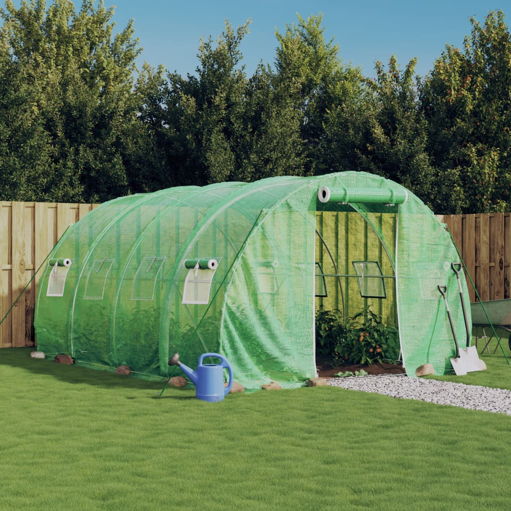 VidaXL Serre de jardin avec structure en acier 12 m² 4x3x2 m vert