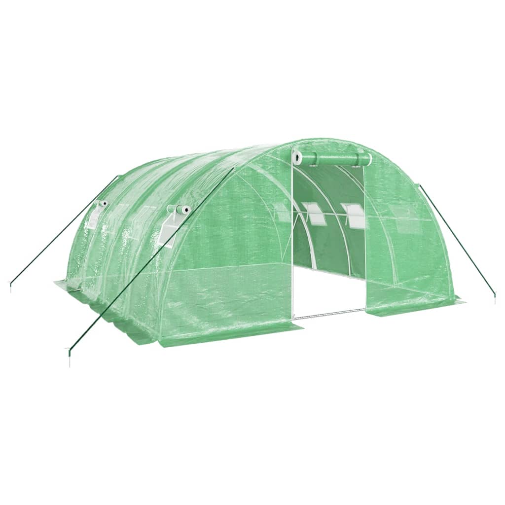 VidaXL Serre de jardin avec structure en acier 16 m² 4x4x2 m vert