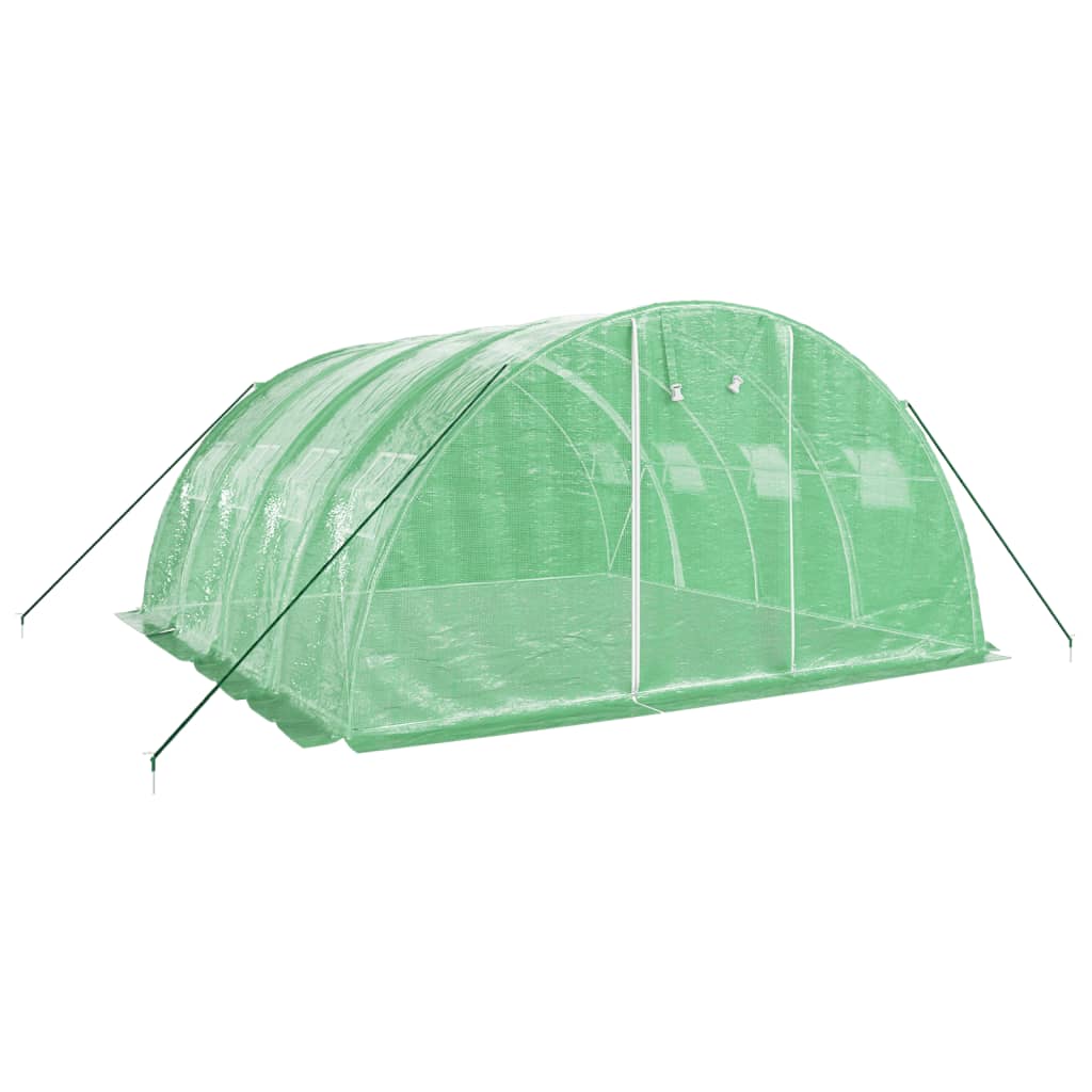 VidaXL Serre de jardin avec structure en acier 16 m² 4x4x2 m vert
