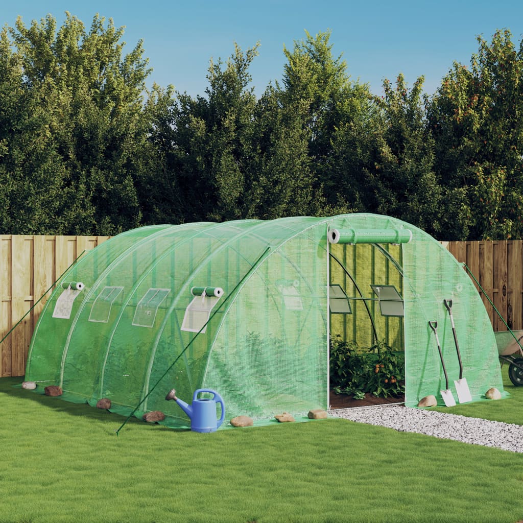 VidaXL Serre de jardin avec structure en acier 16 m² 4x4x2 m vert