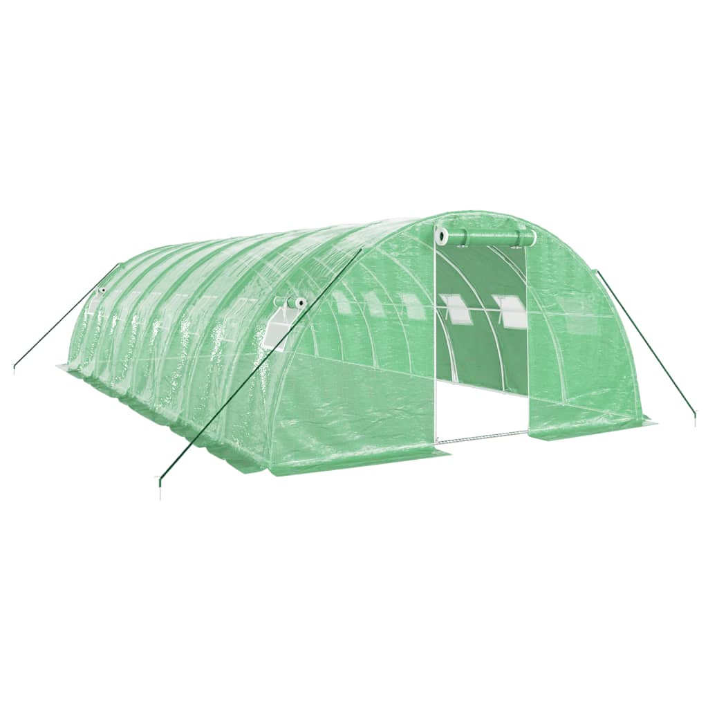 VidaXL Serre de jardin avec structure en acier 32 m² 8x4x2 m vert