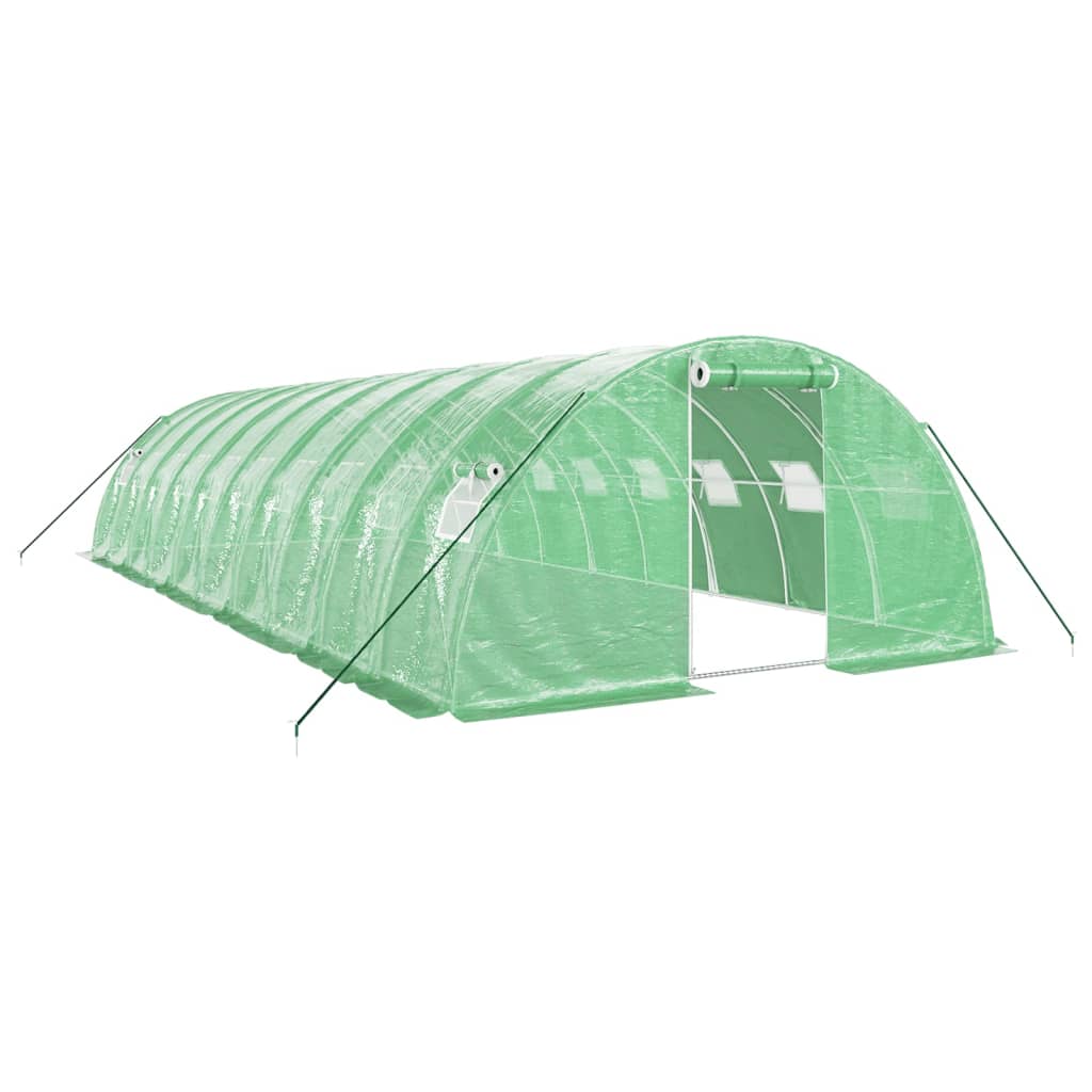 VidaXL Serre de jardin avec structure en acier 40 m² 10x4x2 m vert