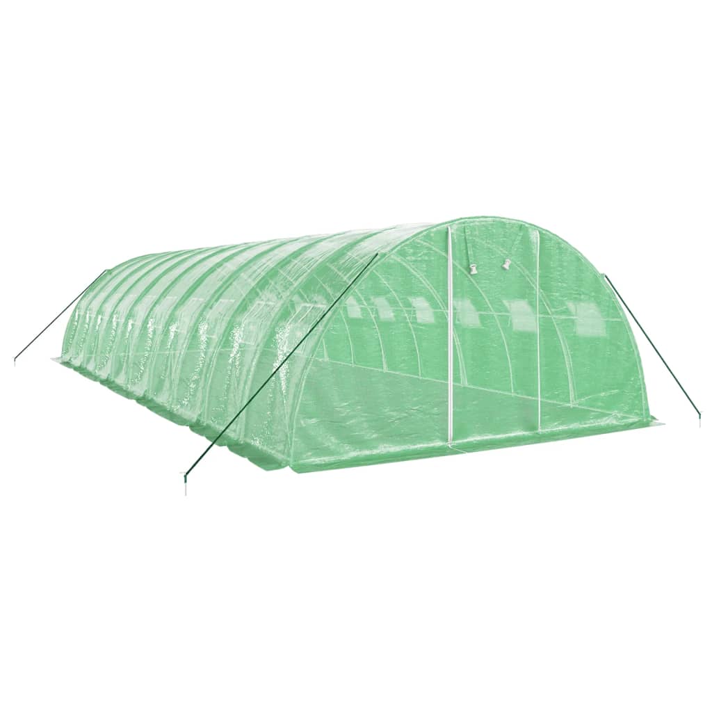 VidaXL Serre de jardin avec structure en acier 40 m² 10x4x2 m vert