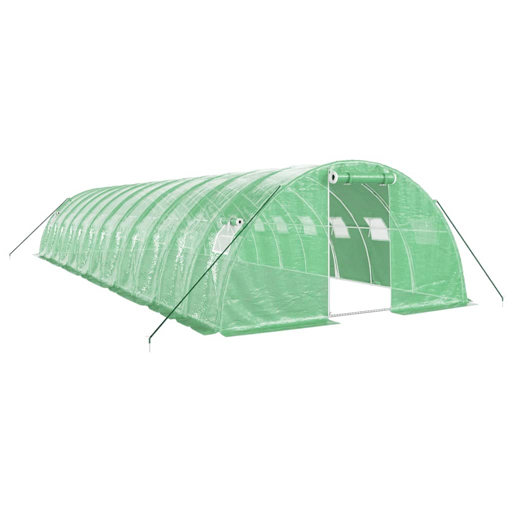 VidaXL Serre de jardin avec structure en acier 48 m² 12x4x2 m vert