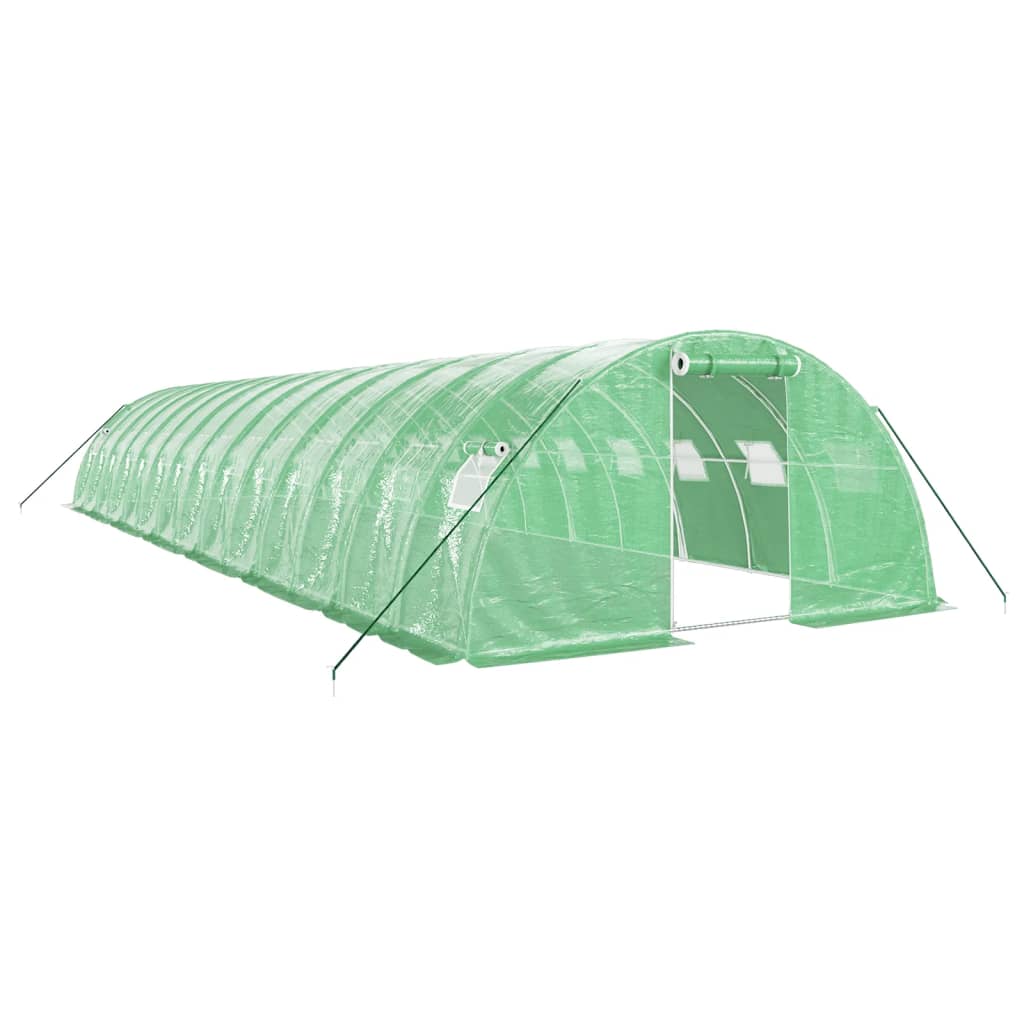 VidaXL Serre de jardin avec structure en acier 56 m² 14x4x2 m vert