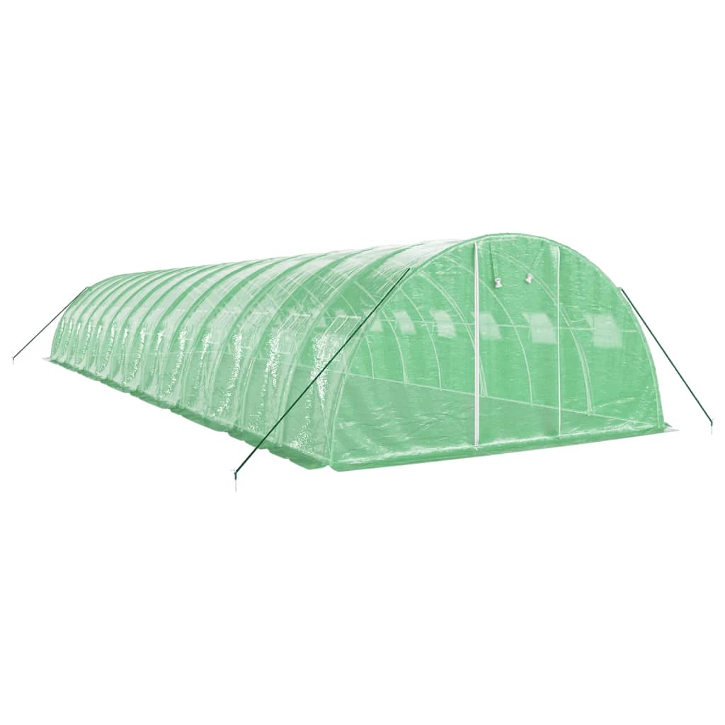 VidaXL Serre de jardin avec structure en acier 56 m² 14x4x2 m vert