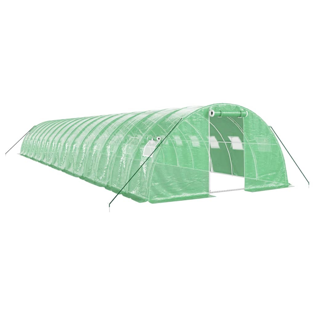 VidaXL Serre de jardin avec structure en acier 64 m² 16x4x2 m vert