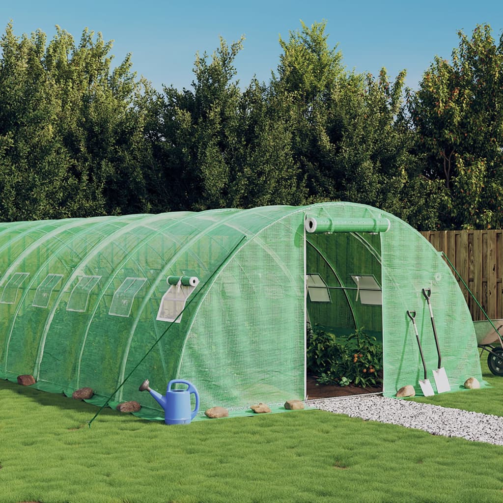 VidaXL Serre de jardin avec structure en acier 64 m² 16x4x2 m vert
