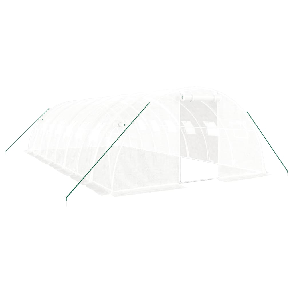 VidaXL Serre de jardin avec structure en acier 32 m² 8x4x2 m blanc
