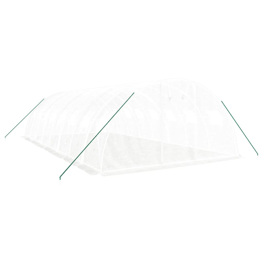 VidaXL Serre de jardin avec structure en acier 32 m² 8x4x2 m blanc
