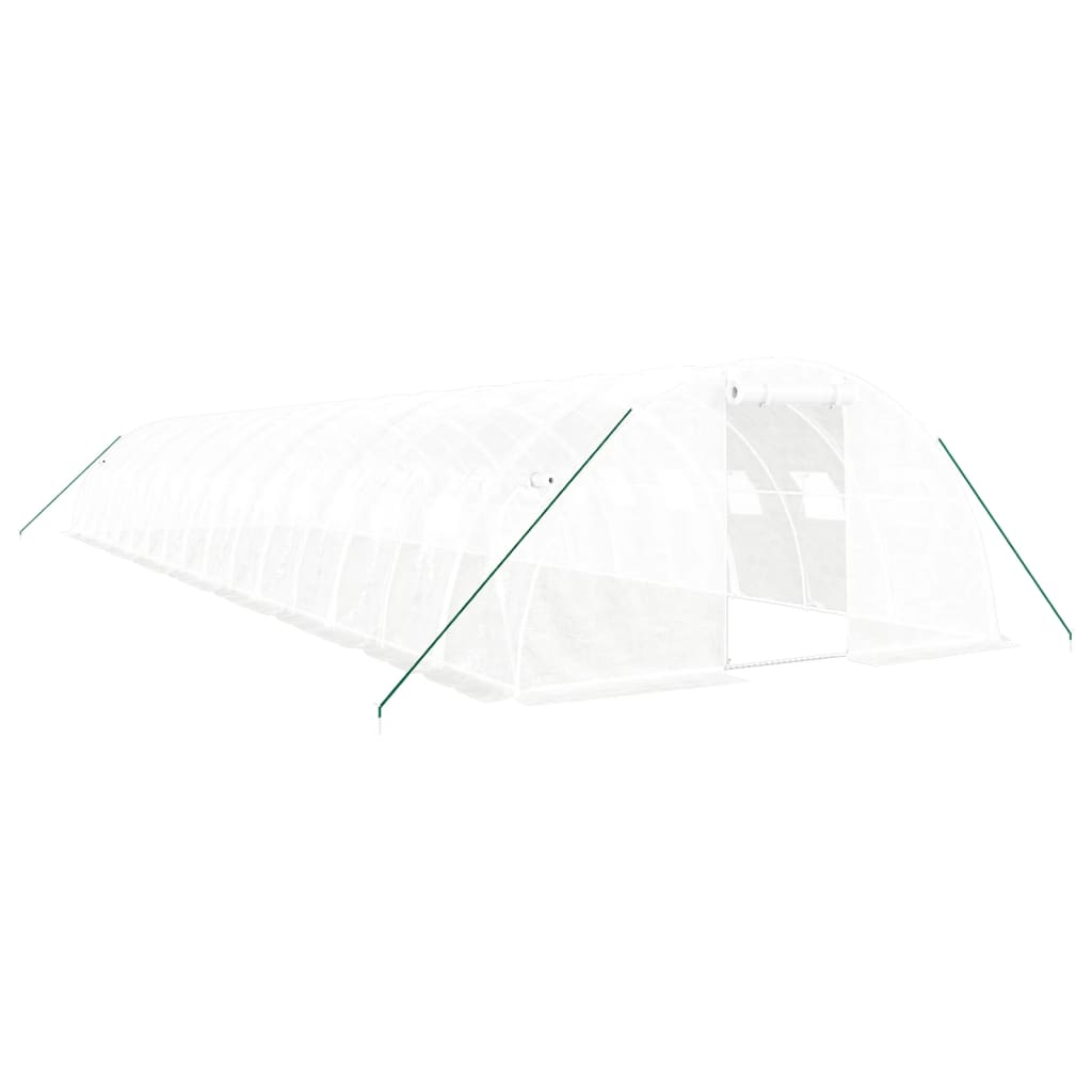 VidaXL Serre de jardin avec structure en acier 64 m² 16x4x2 m blanc