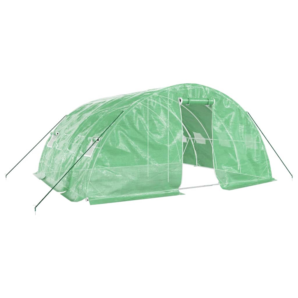 VidaXL Serre de jardin avec structure en acier 20 m² 5x4x2,3 m vert