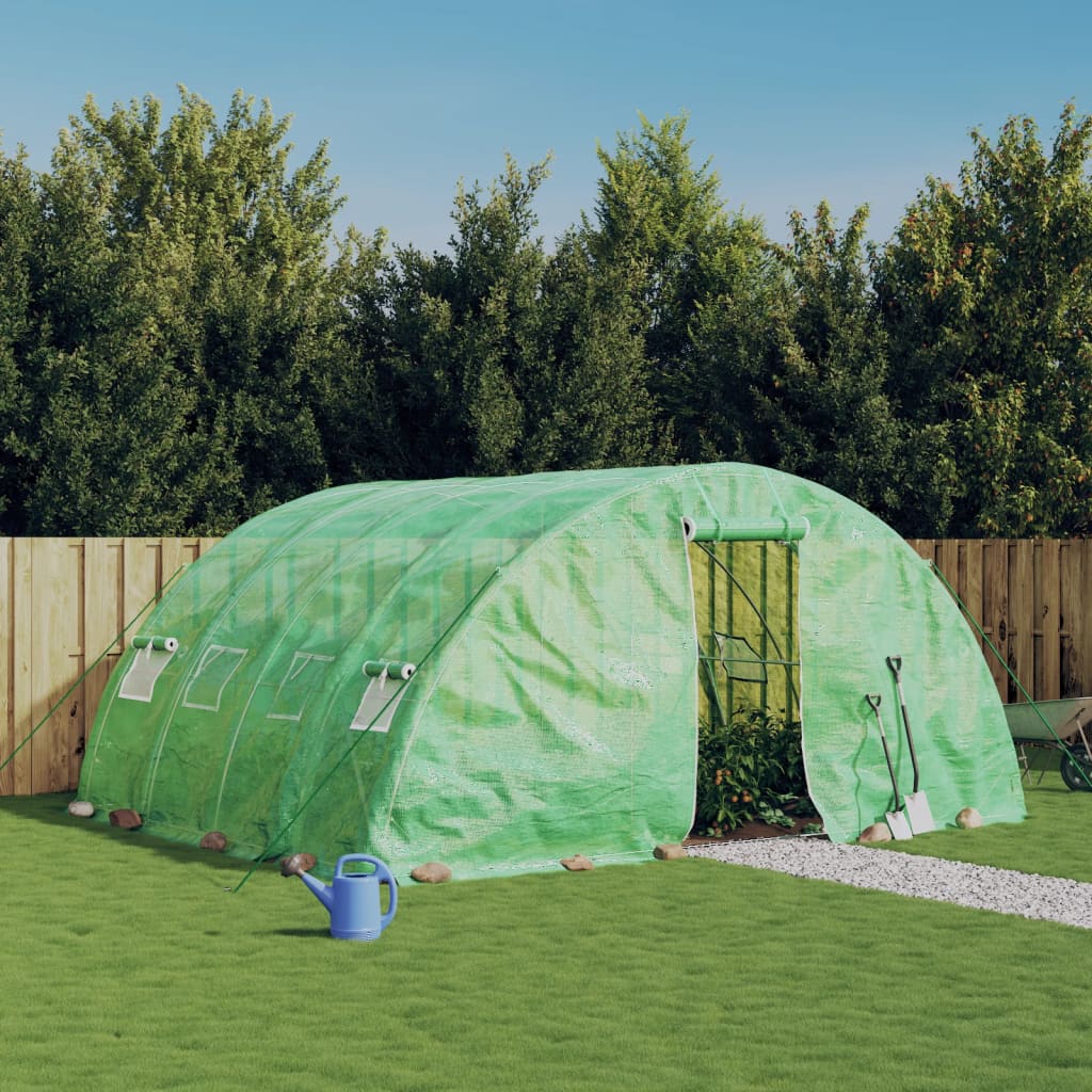 VidaXL Serre de jardin avec structure en acier 20 m² 5x4x2,3 m vert