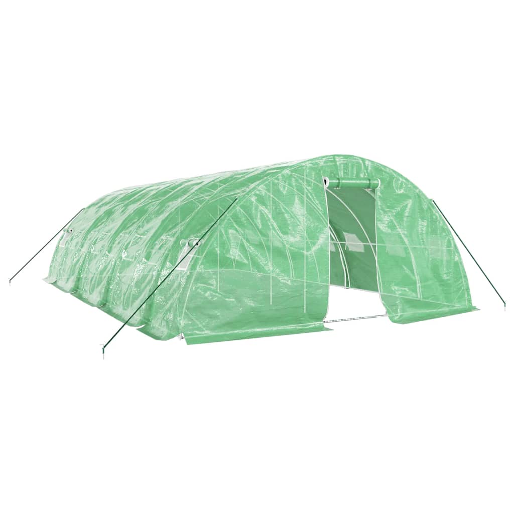 VidaXL Serre de jardin avec structure en acier 40 m² 8x5x2,3 m vert