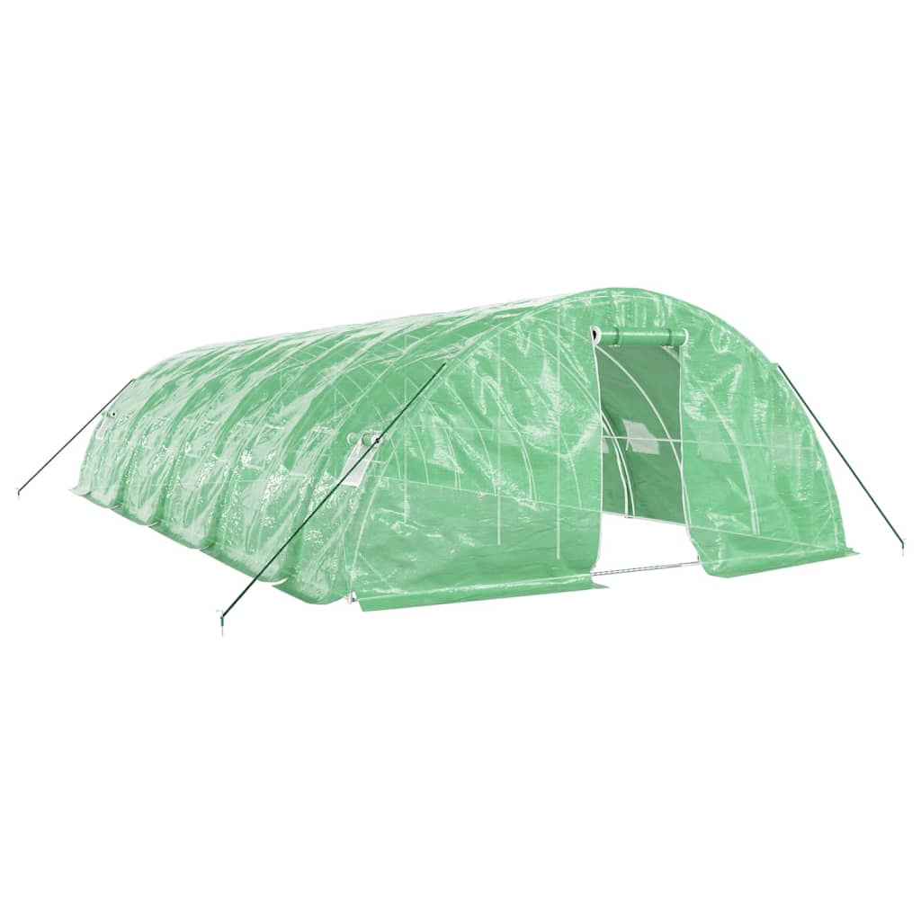 VidaXL Serre de jardin avec structure en acier 50 m² 10x5x2,3 m vert