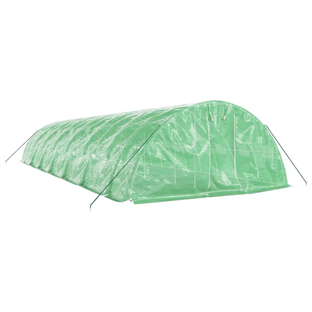 VidaXL Serre de jardin avec structure en acier 70 m² 14x5x2,3 m vert