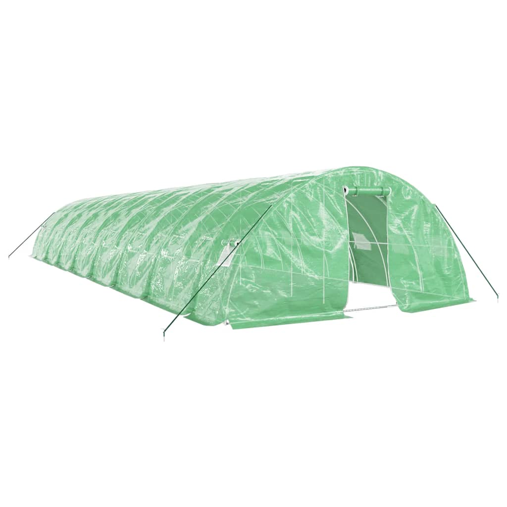 VidaXL Serre de jardin avec structure en acier 80 m² 16x5x2,3 m vert