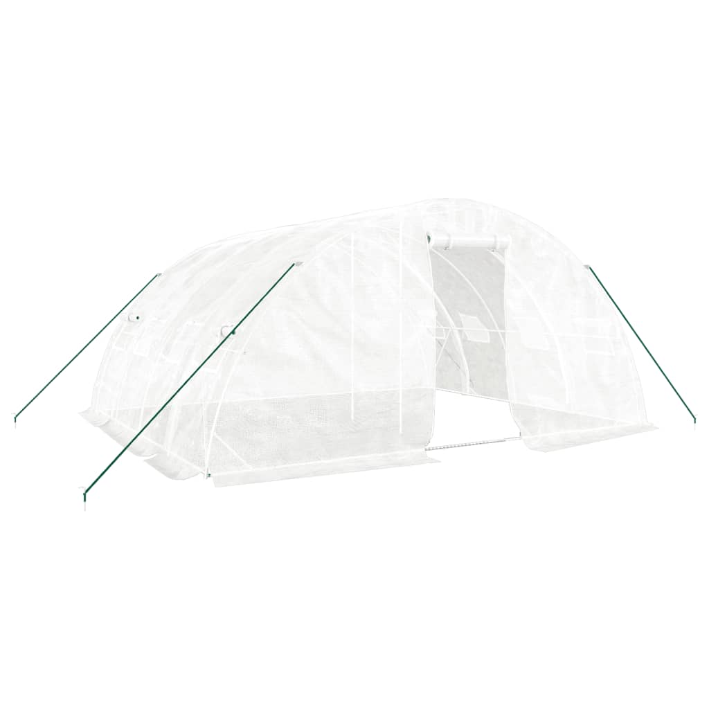 VidaXL Serre de jardin avec structure en acier 20 m² 5x4x2,3 m blanc