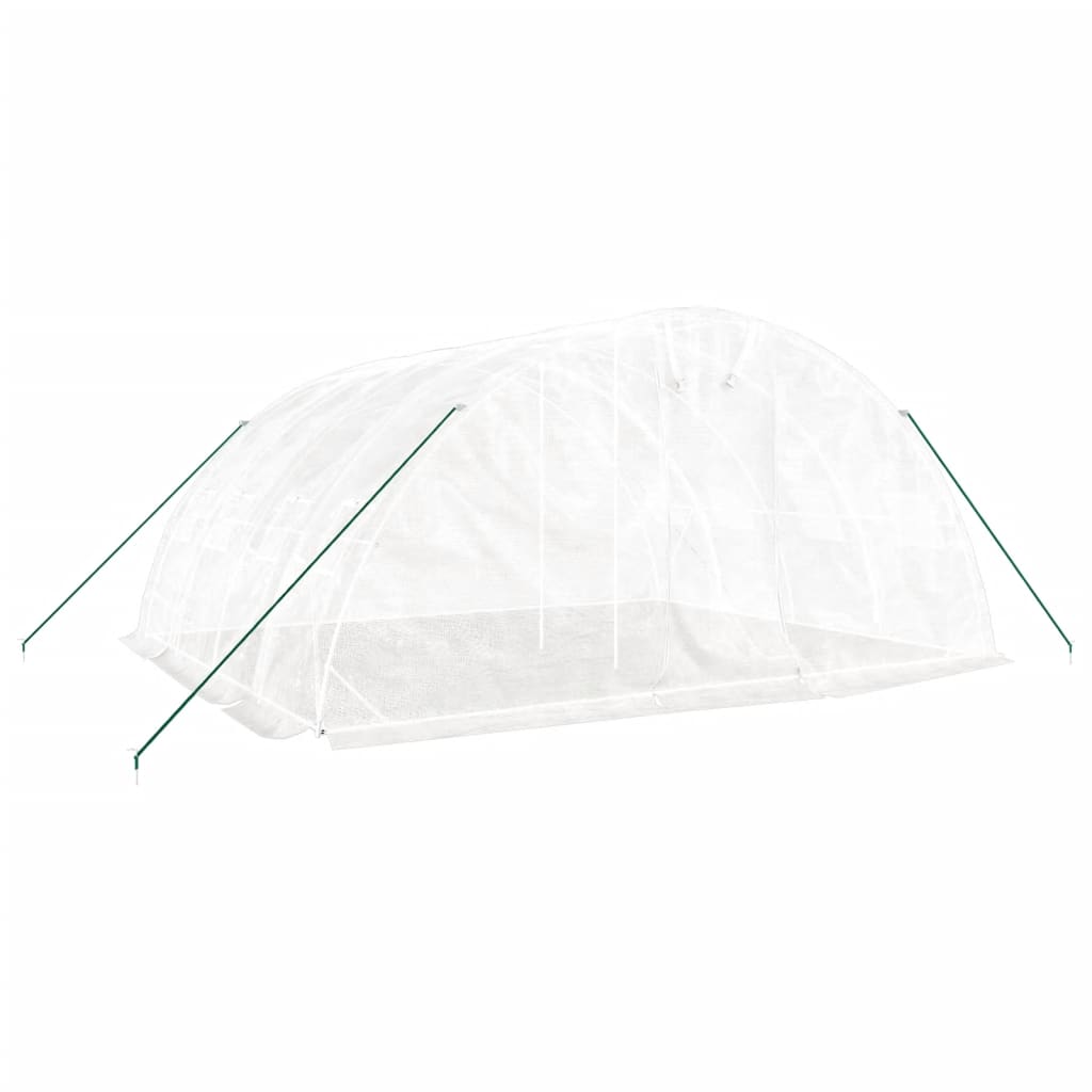 VidaXL Serre de jardin avec structure en acier 20 m² 5x4x2,3 m blanc