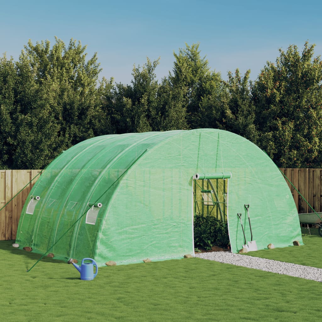 VidaXL Serre de jardin avec structure en acier 24 m² 6x4x2,85 m vert