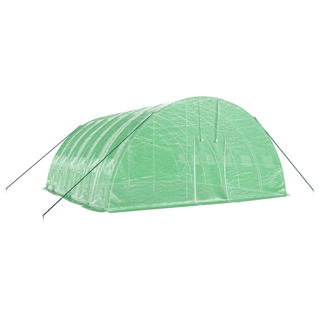 VidaXL Serre de jardin avec structure en acier 36 m² 6x6x2,85 m vert
