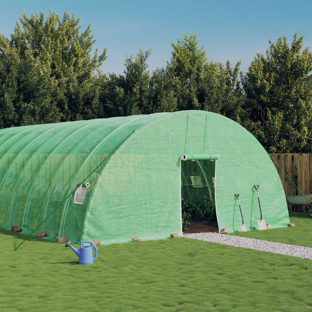 VidaXL Serre de jardin avec structure en acier 36 m² 6x6x2,85 m vert