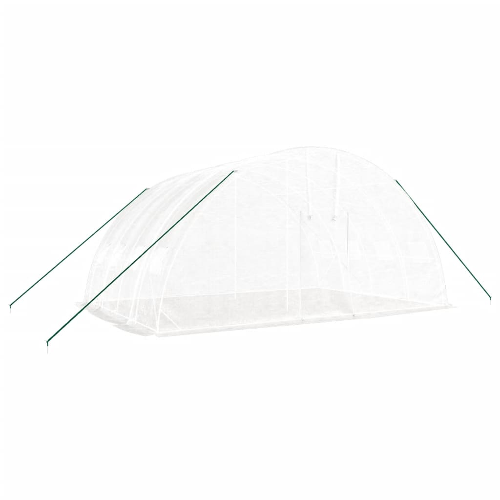 VidaXL Serre de jardin avec structure en acier 24 m² 6x4x2,85 m blanc