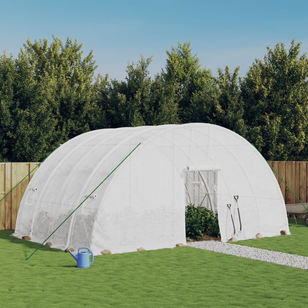 VidaXL Serre de jardin avec structure en acier 24 m² 6x4x2,85 m blanc