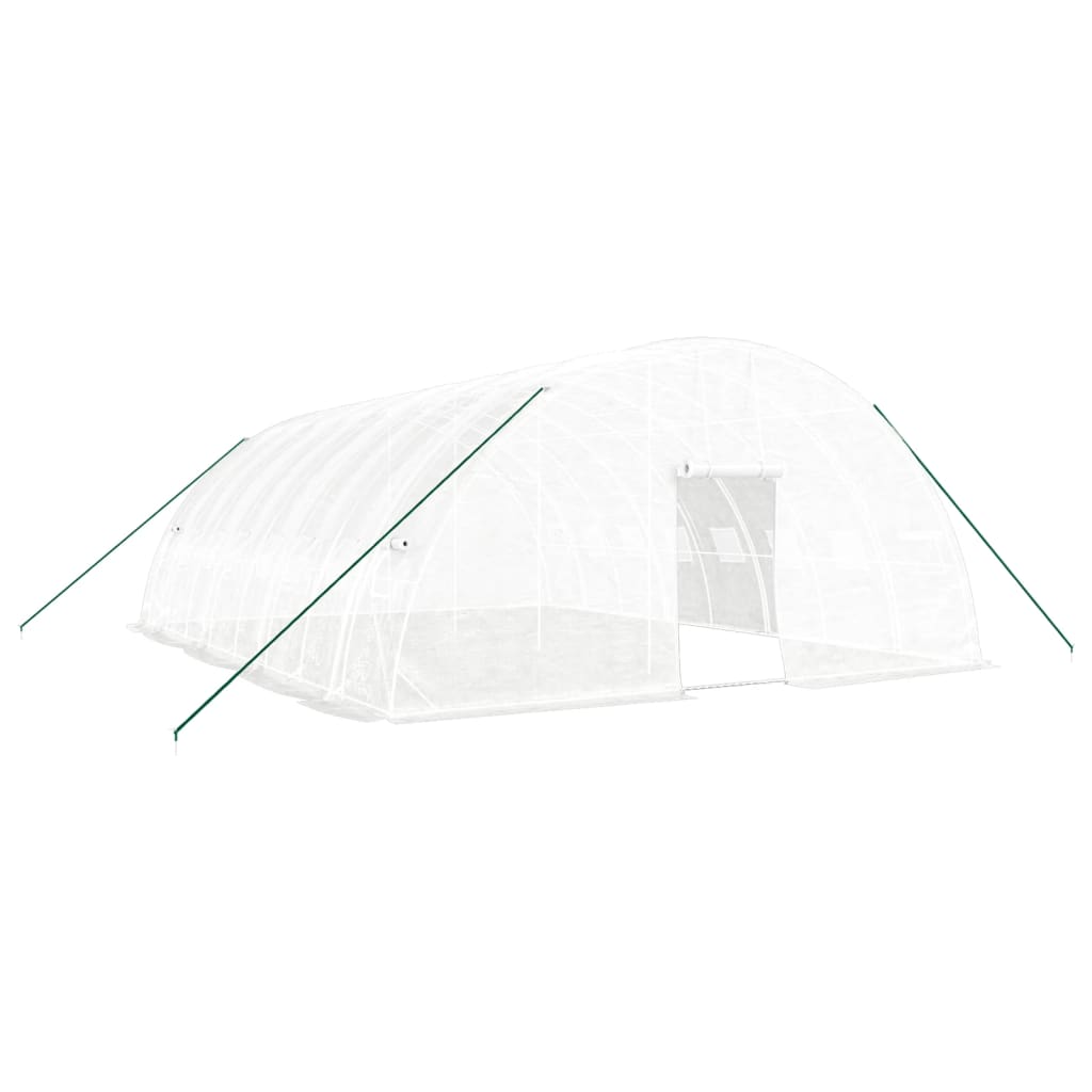 VidaXL Serre de jardin avec structure en acier 48 m² 8x6x2,85 m blanc
