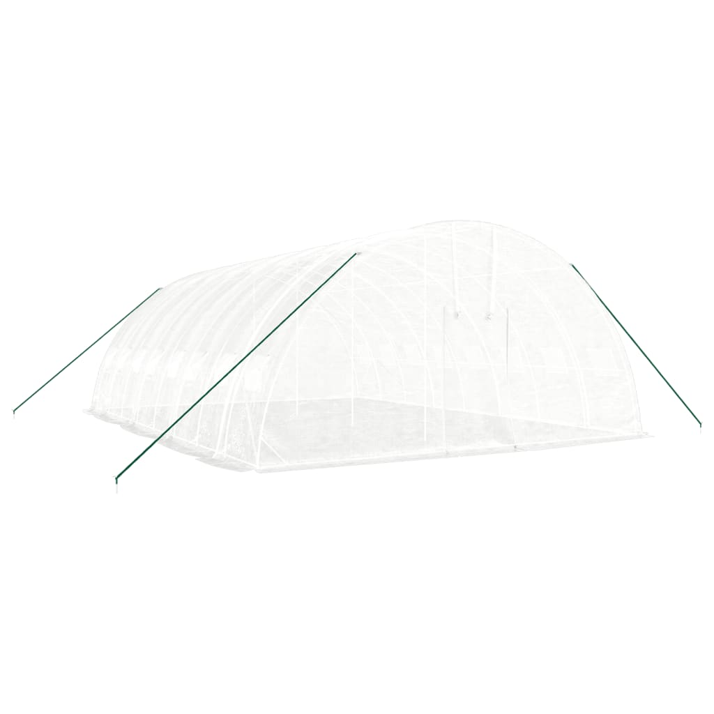 VidaXL Serre de jardin avec structure en acier 48 m² 8x6x2,85 m blanc