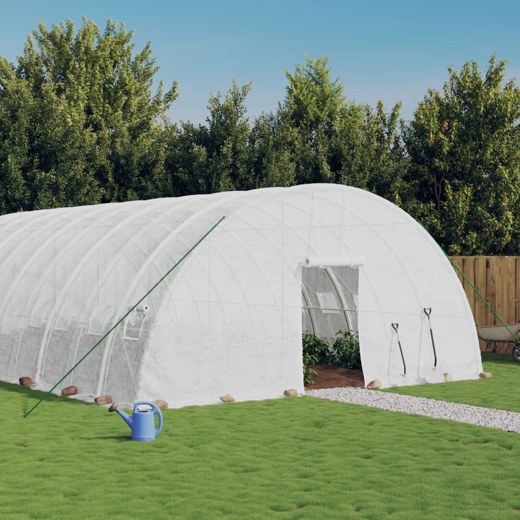 VidaXL Serre de jardin avec structure en acier 96 m² 16x6x2,85 m blanc