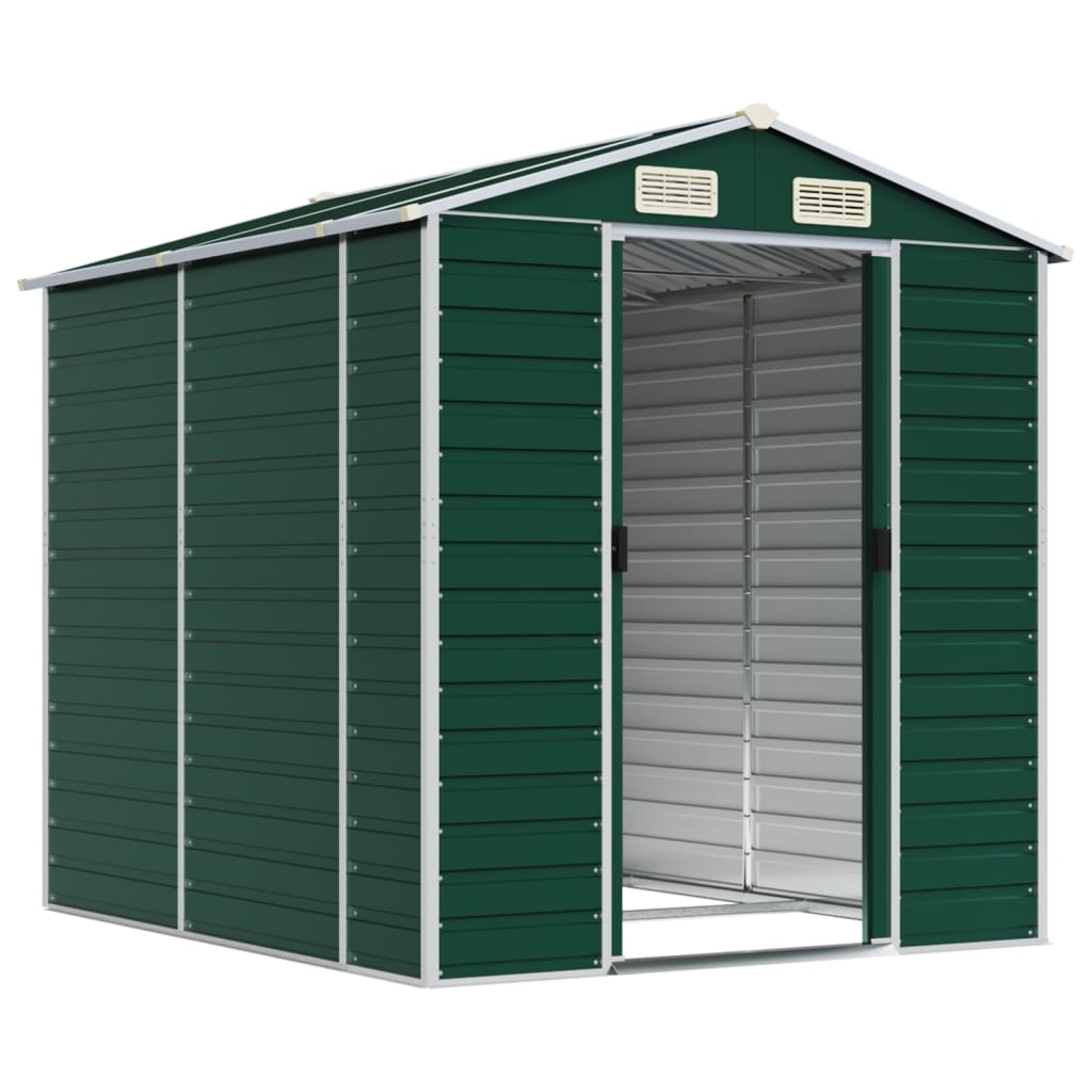 VidaXL Abri de jardin 191x215x198 cm acier galvanisé vert