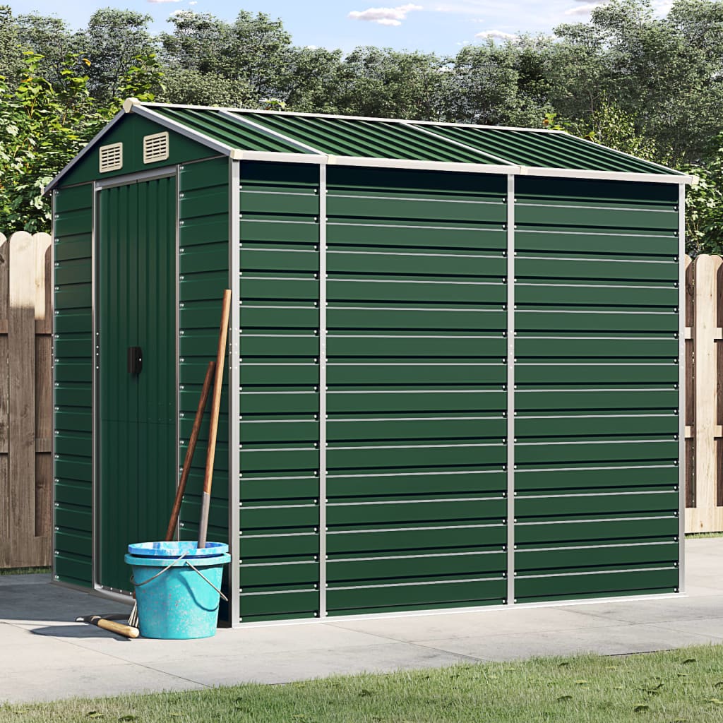 VidaXL Abri de jardin 191x215x198 cm acier galvanisé vert