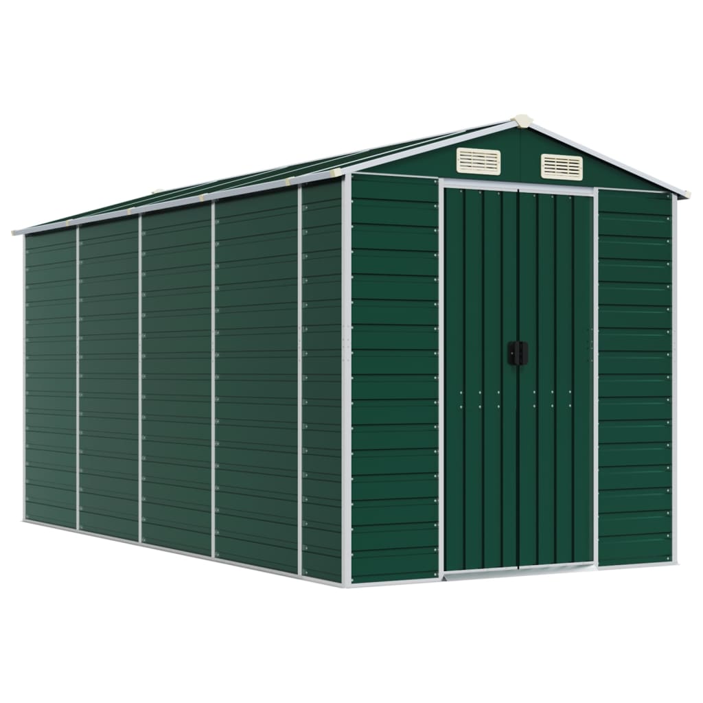 VidaXL Abri de jardin 191x385x198 cm acier galvanisé vert