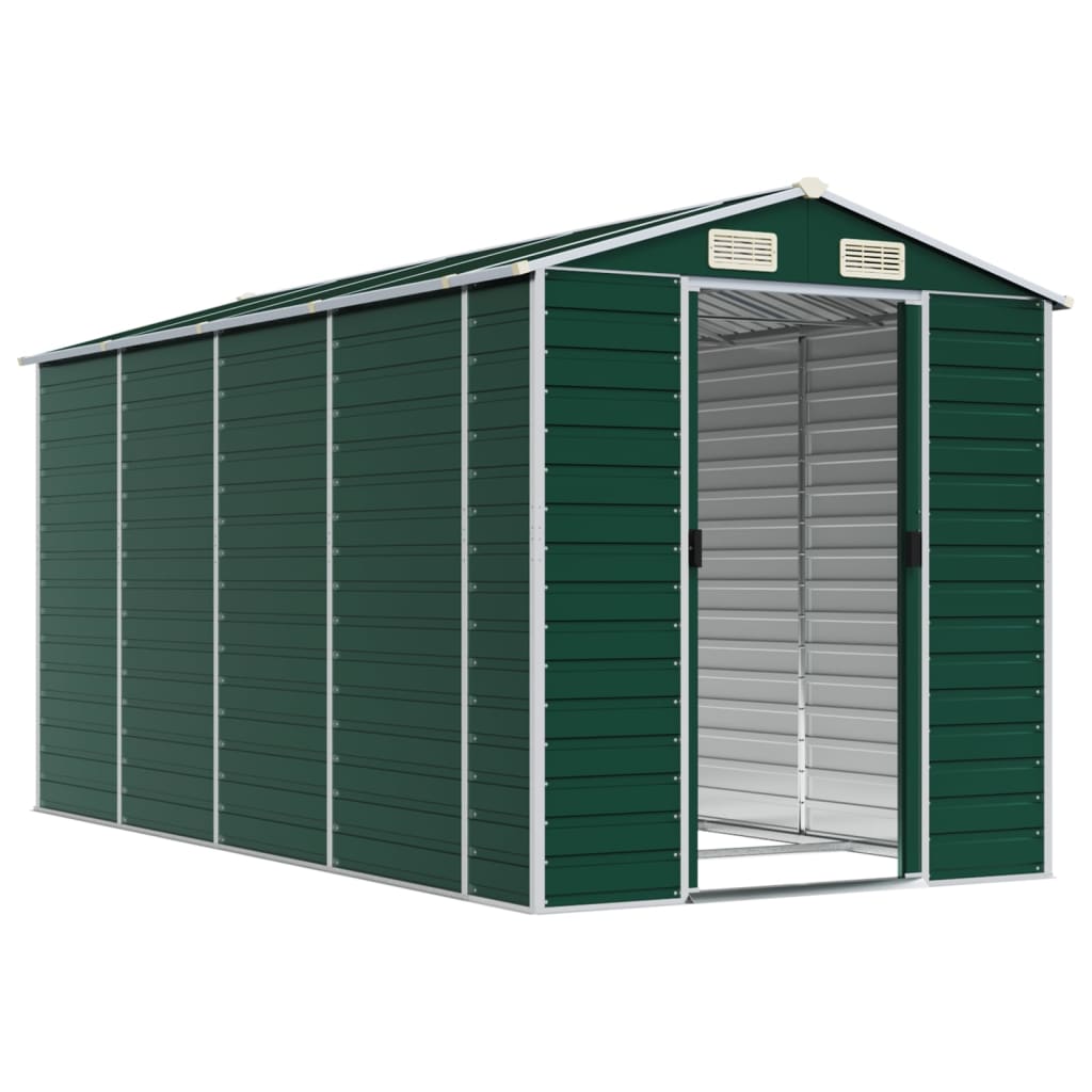 VidaXL Abri de jardin 191x385x198 cm acier galvanisé vert