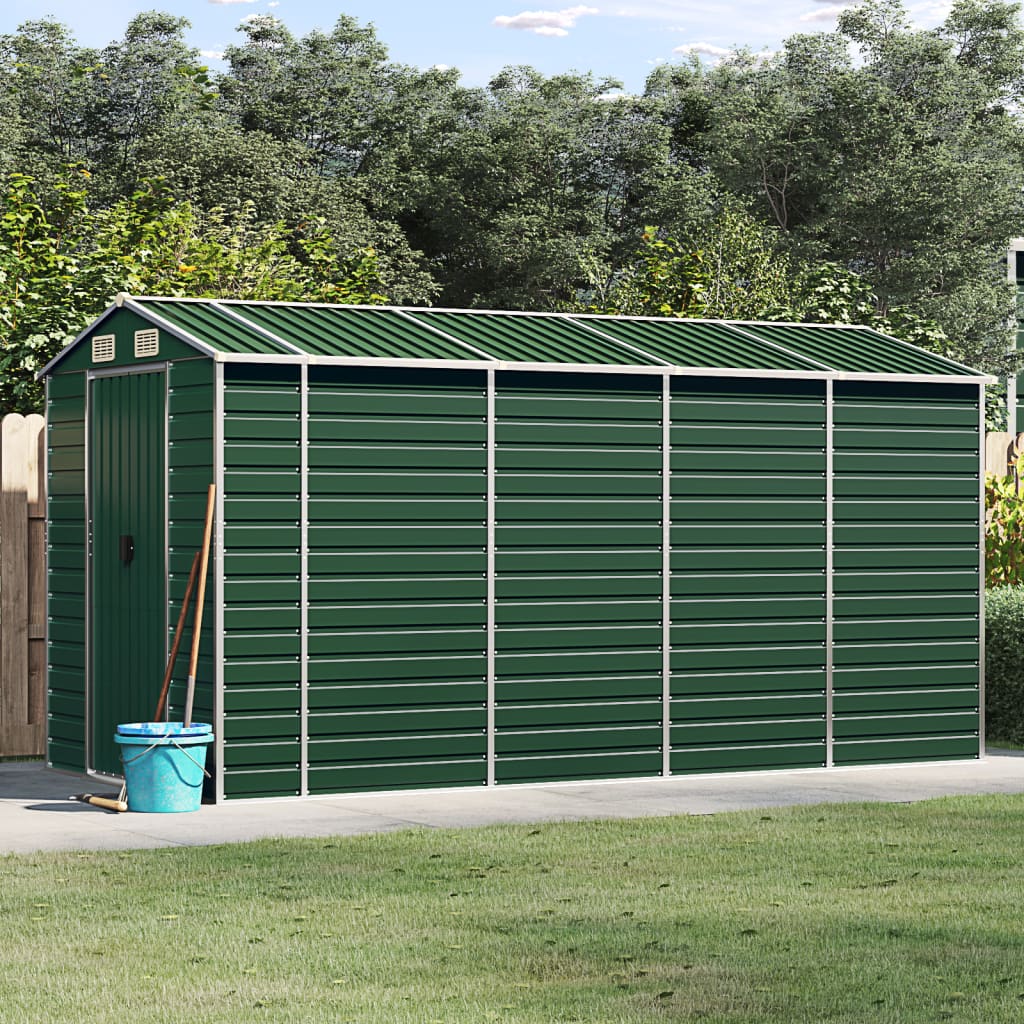VidaXL Abri de jardin 191x385x198 cm acier galvanisé vert
