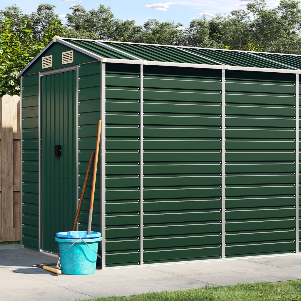 VidaXL Abri de jardin 191x555x198 cm acier galvanisé vert