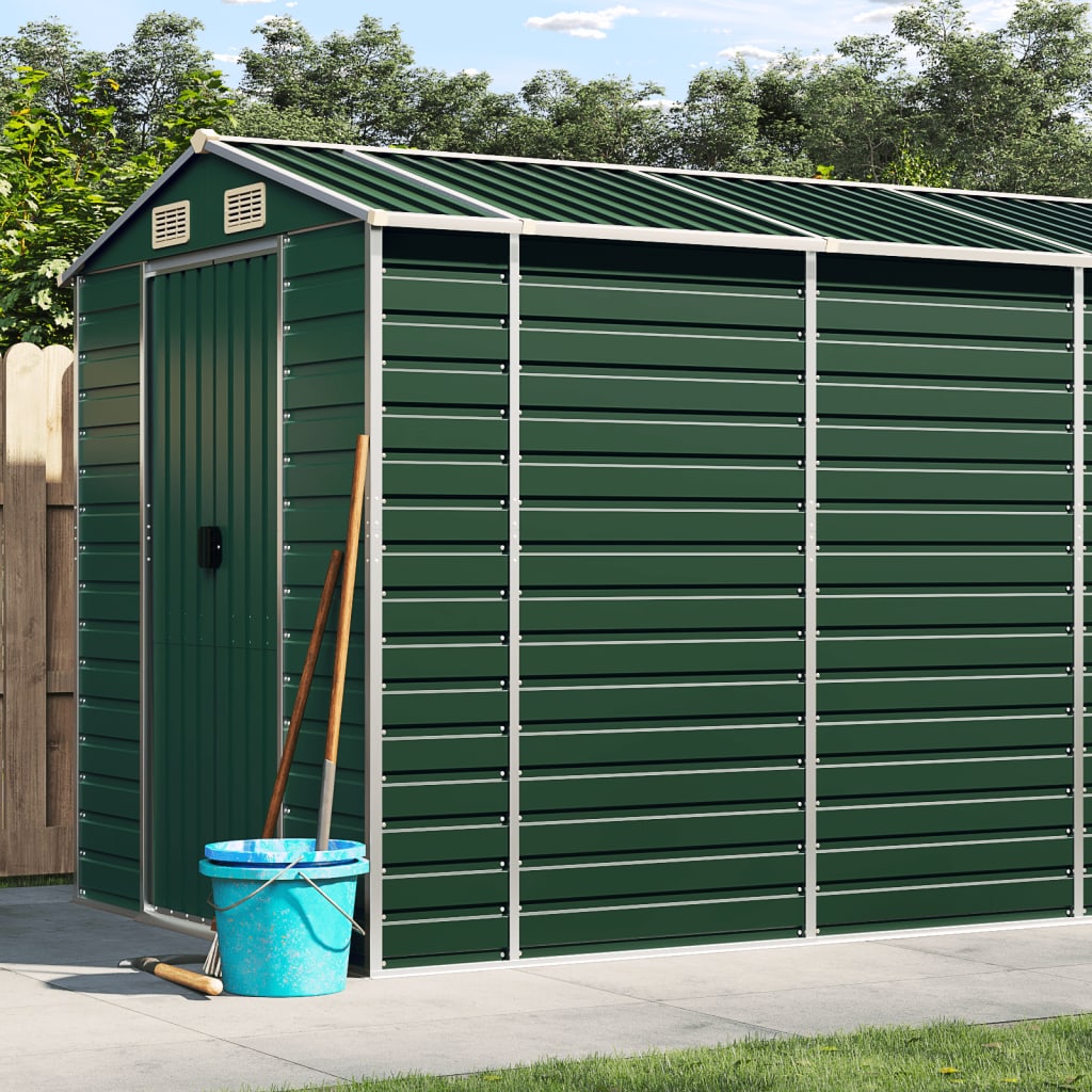VidaXL Abri de jardin 191x640x198 cm acier galvanisé vert