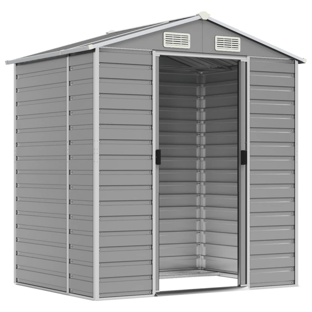 VidaXL Abri de jardin 191x130x198 cm acier galvanisé gris clair
