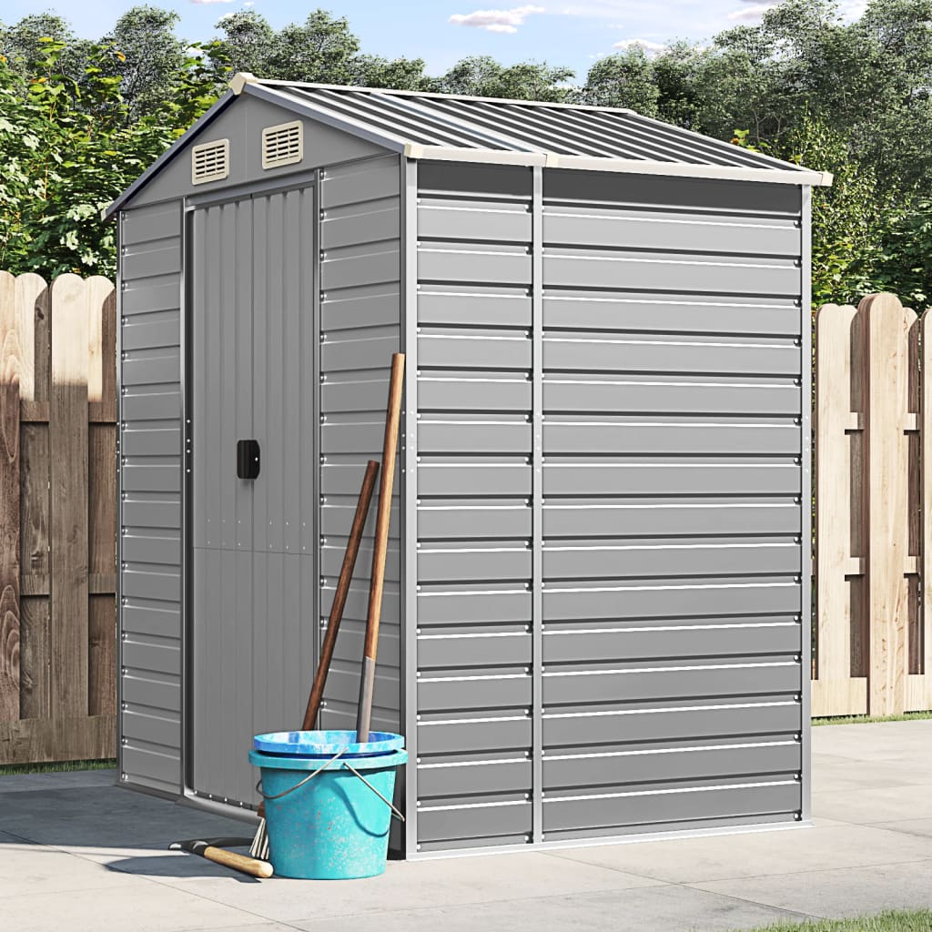 VidaXL Abri de jardin 191x130x198 cm acier galvanisé gris clair
