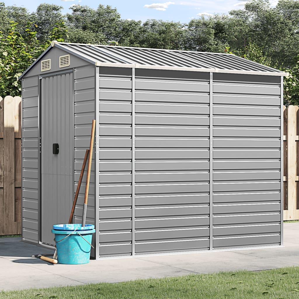 VidaXL Abri de jardin 191x215x198 cm acier galvanisé gris clair
