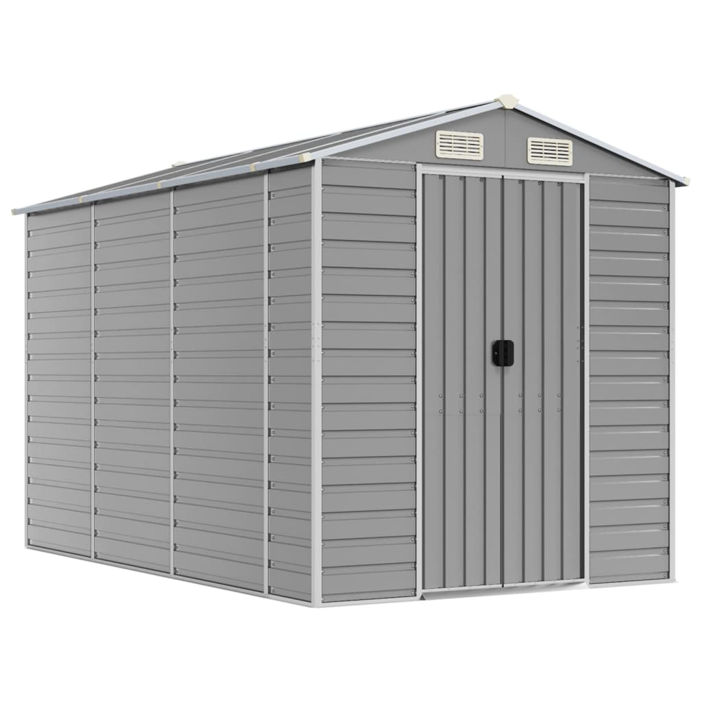 VidaXL Abri de jardin 191x300x198 cm acier galvanisé gris clair