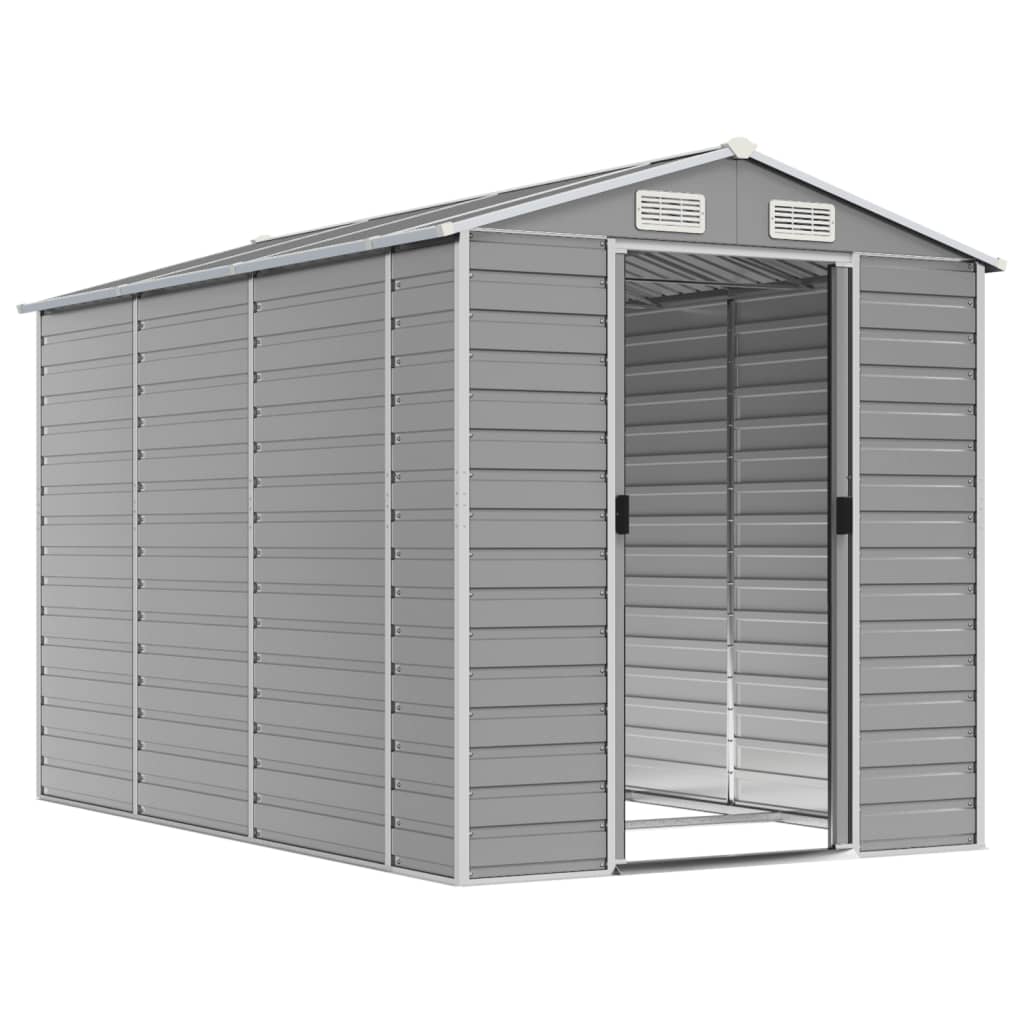 VidaXL Abri de jardin 191x300x198 cm acier galvanisé gris clair