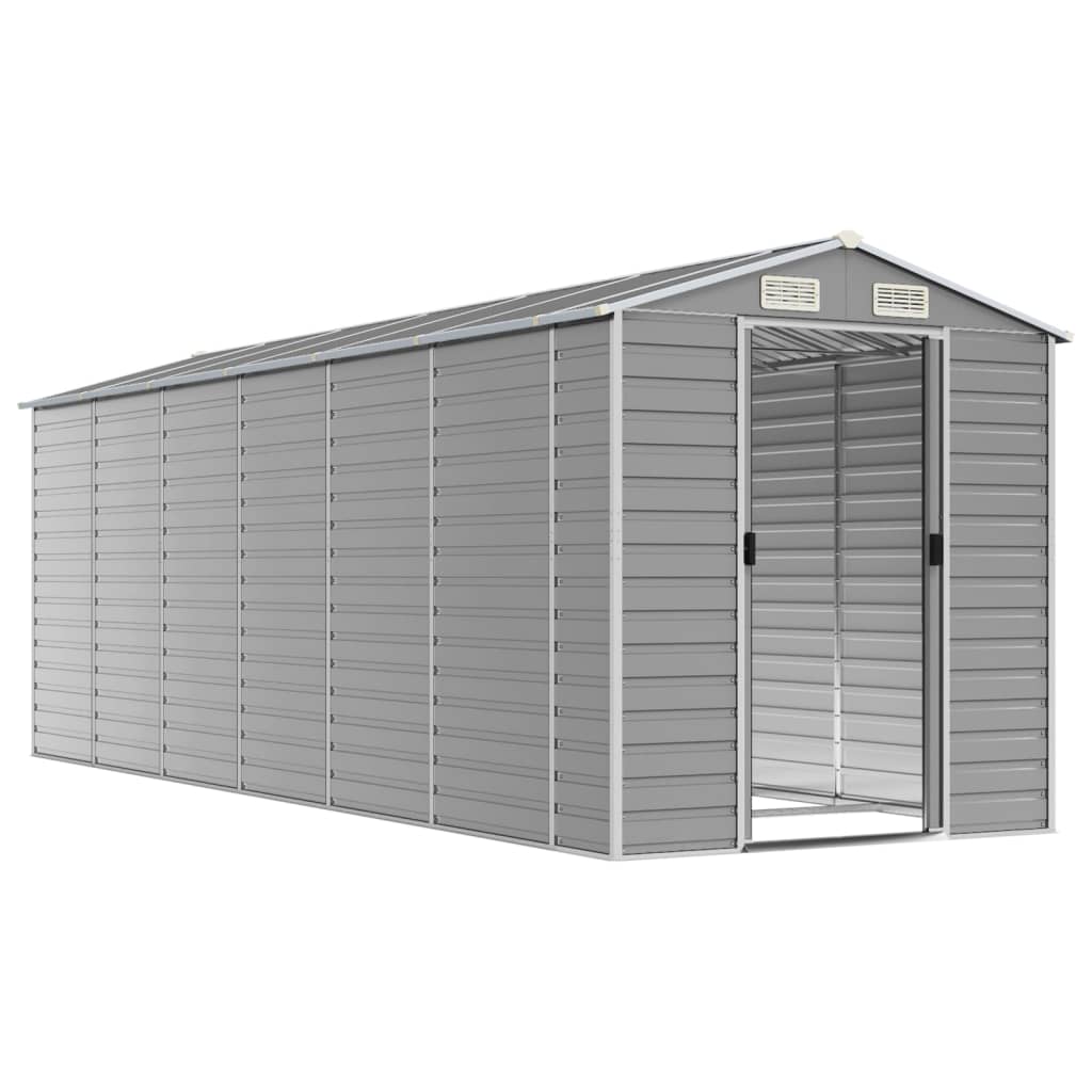 VidaXL Abri de jardin 191x555x198 cm acier galvanisé gris clair