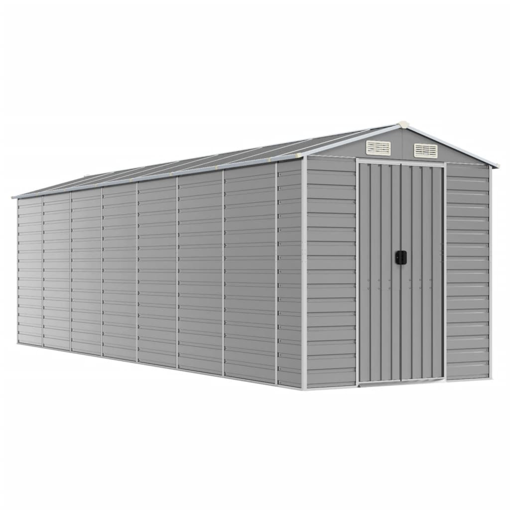 VidaXL Abri de jardin 191x640x198 cm acier galvanisé gris clair